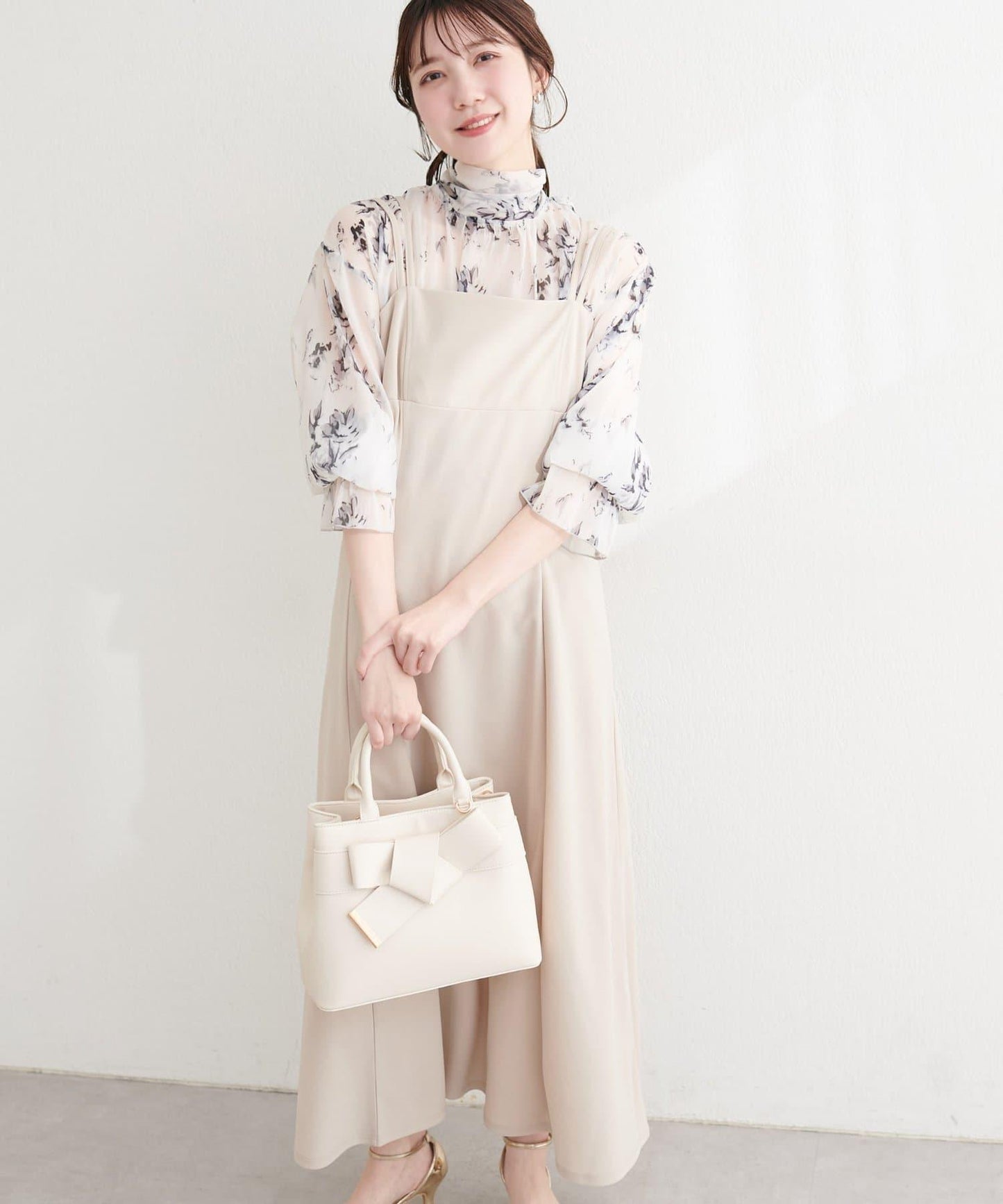 針織喬其吊帶連衣裙