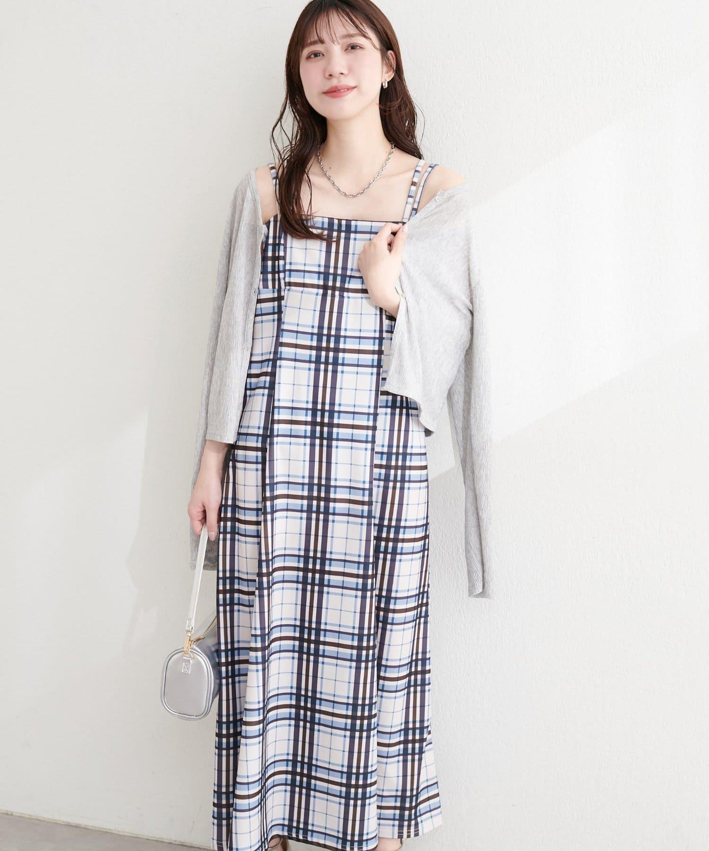 針織喬其吊帶連衣裙