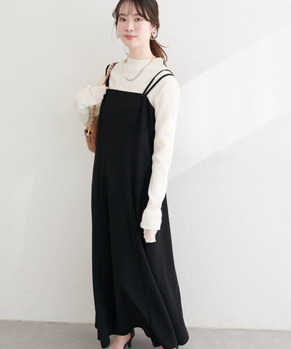 針織喬其吊帶連衣裙