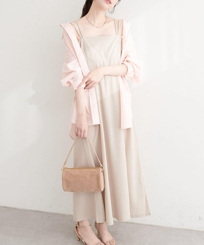 針織喬其吊帶連衣裙