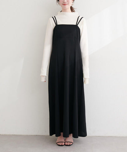 針織喬其吊帶連衣裙