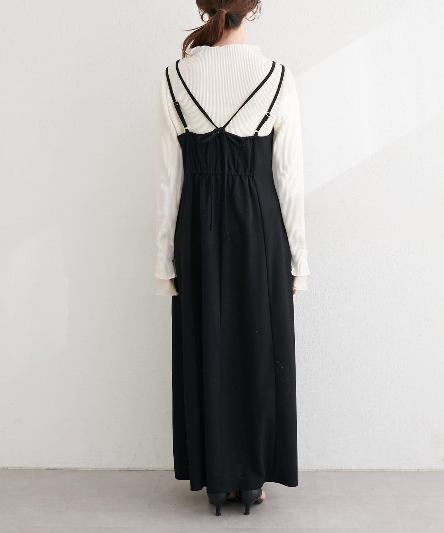 針織喬其吊帶連衣裙