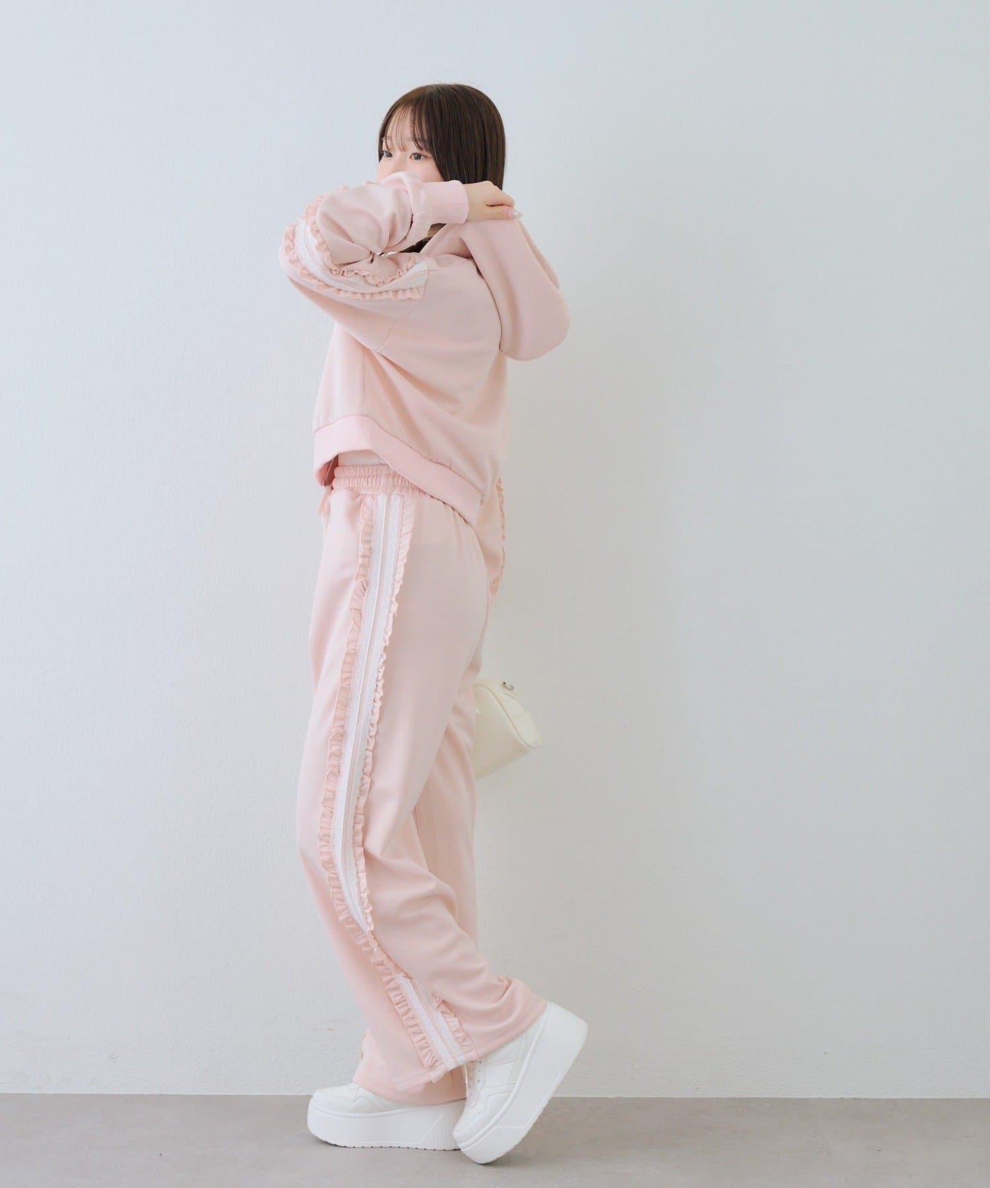 RMAF 成套 運動風蕾絲 連帽衛衣