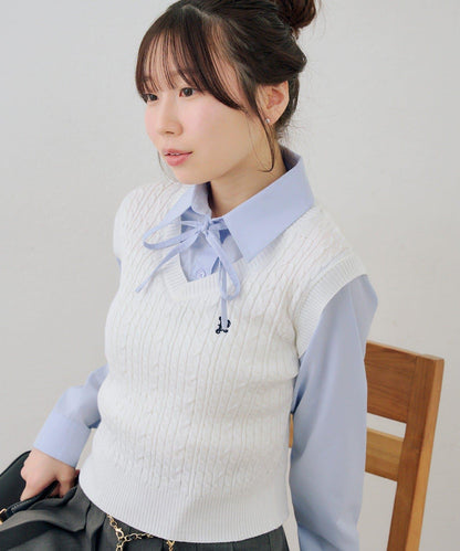 RMAF 襯衫拼接針織背心套頭上衣