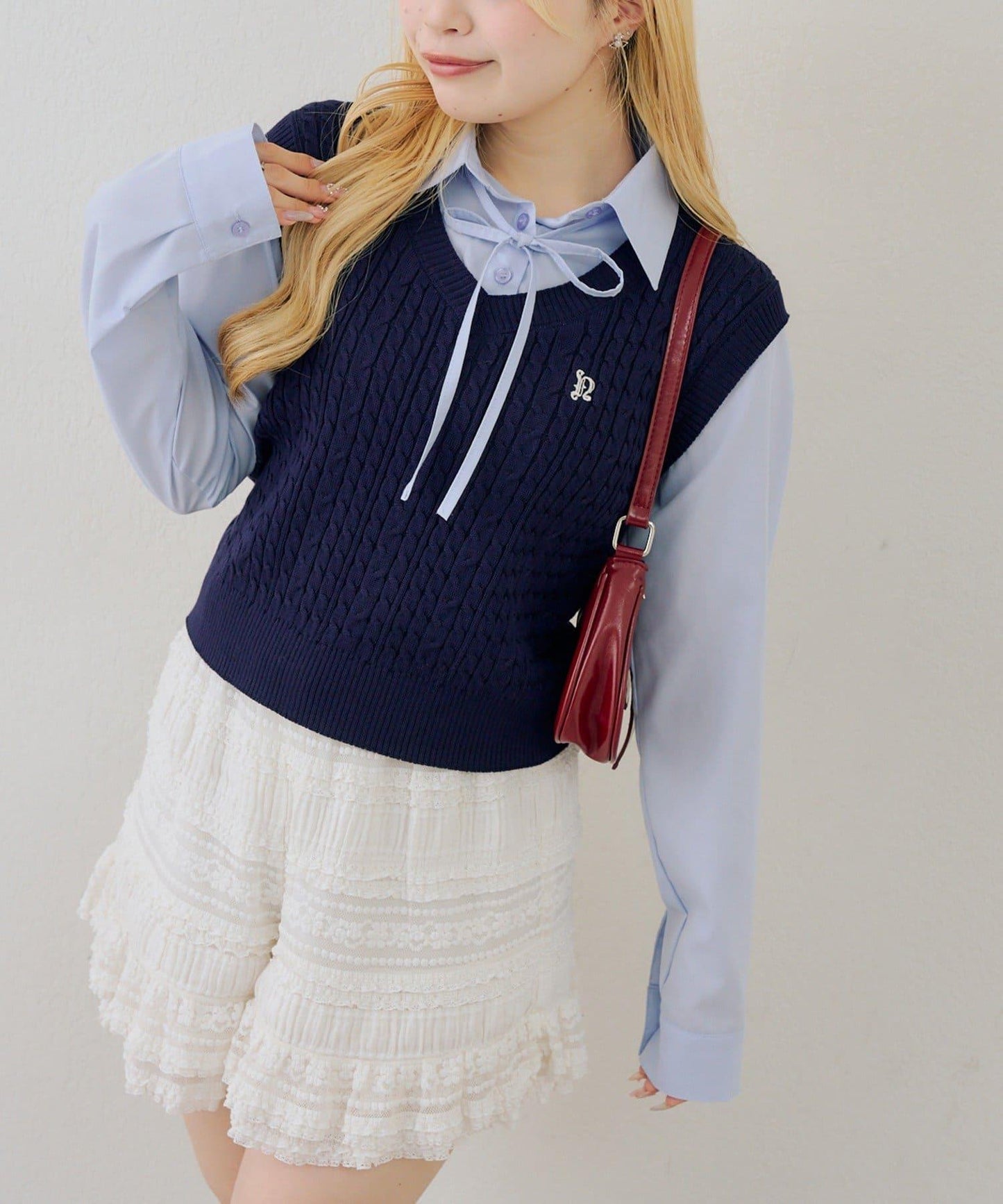 RMAF 襯衫拼接針織背心套頭上衣