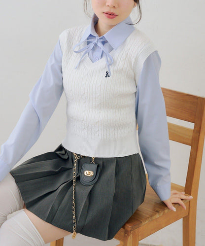 RMAF 襯衫拼接針織背心套頭上衣