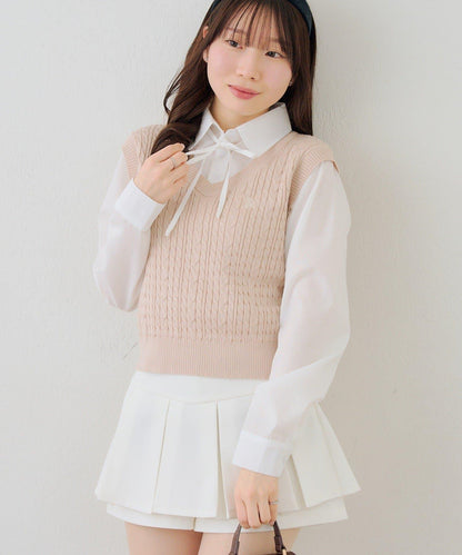 RMAF 襯衫拼接針織背心套頭上衣