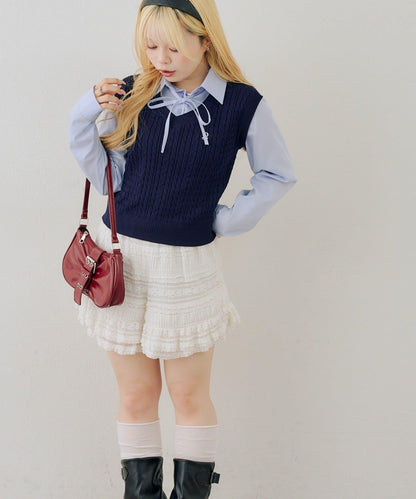 RMAF 襯衫拼接針織背心套頭上衣