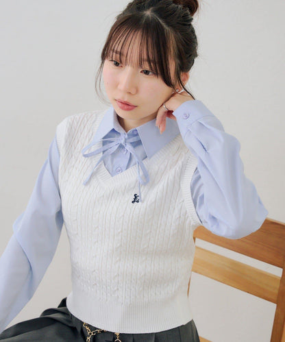 RMAF 襯衫拼接針織背心套頭上衣