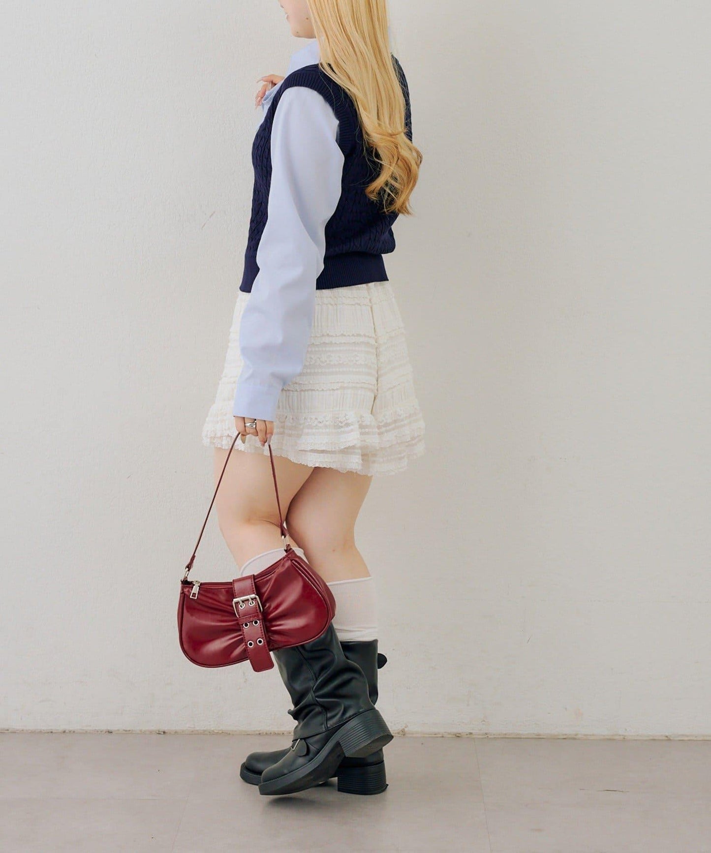 RMAF 襯衫拼接針織背心套頭上衣