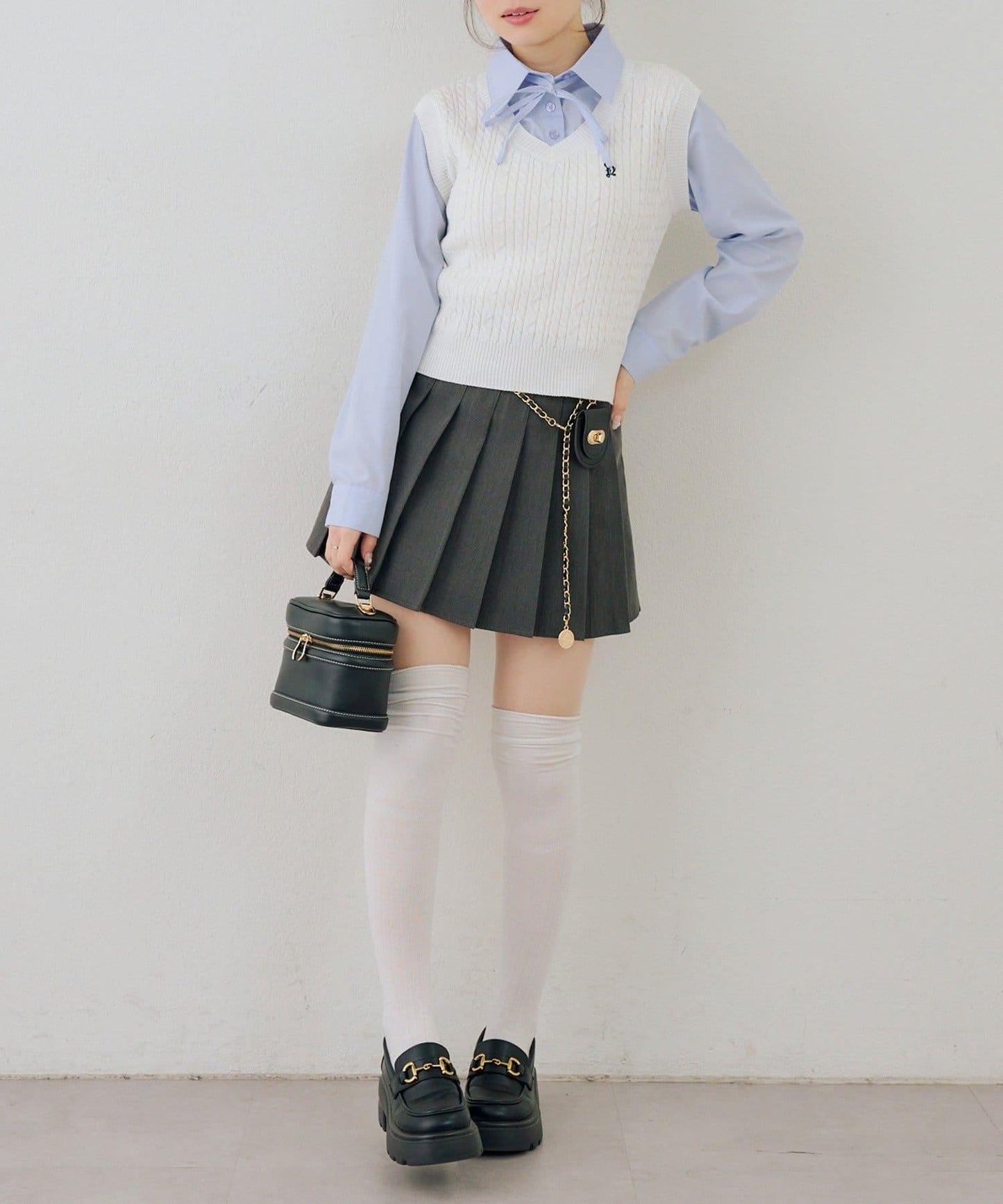 RMAF 襯衫拼接針織背心套頭上衣