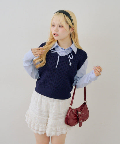 RMAF 襯衫拼接針織背心套頭上衣