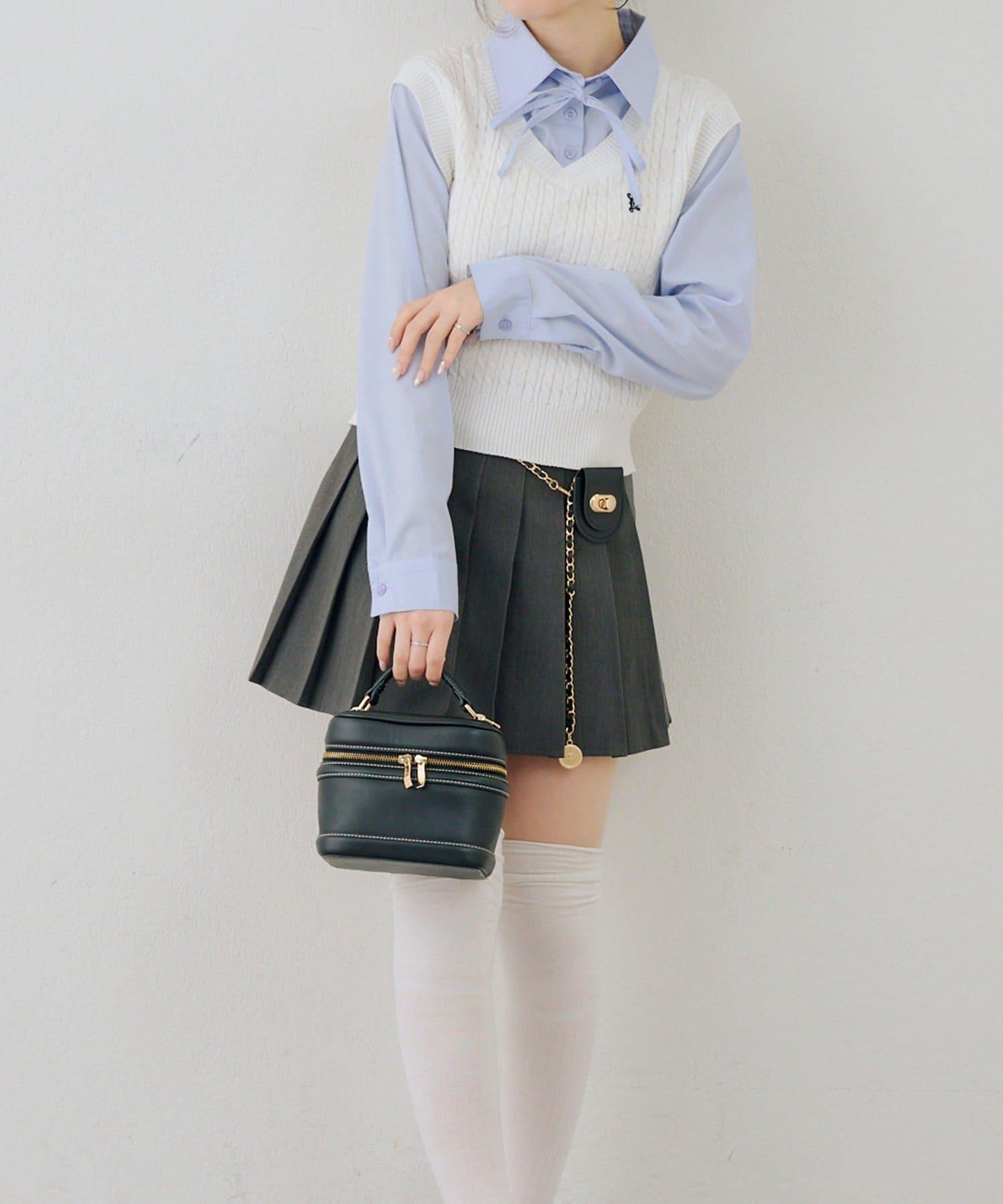 RMAF 襯衫拼接針織背心套頭上衣