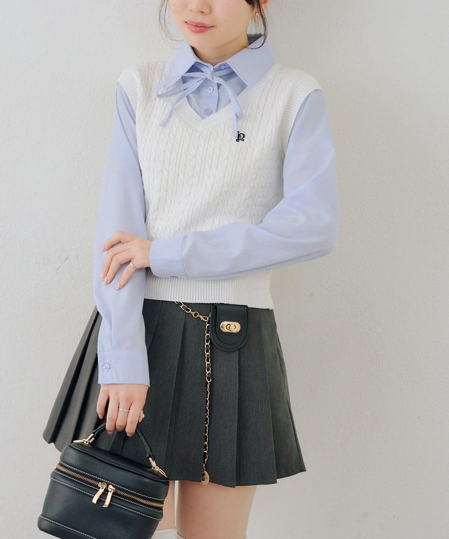 RMAF 襯衫拼接針織背心套頭上衣