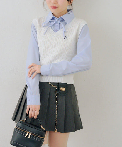 RMAF 襯衫拼接針織背心套頭上衣