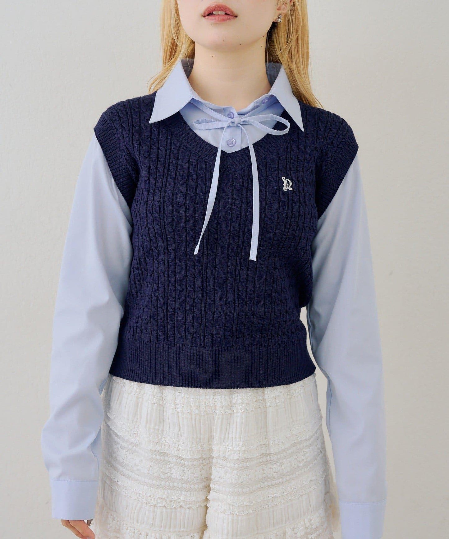 RMAF 襯衫拼接針織背心套頭上衣