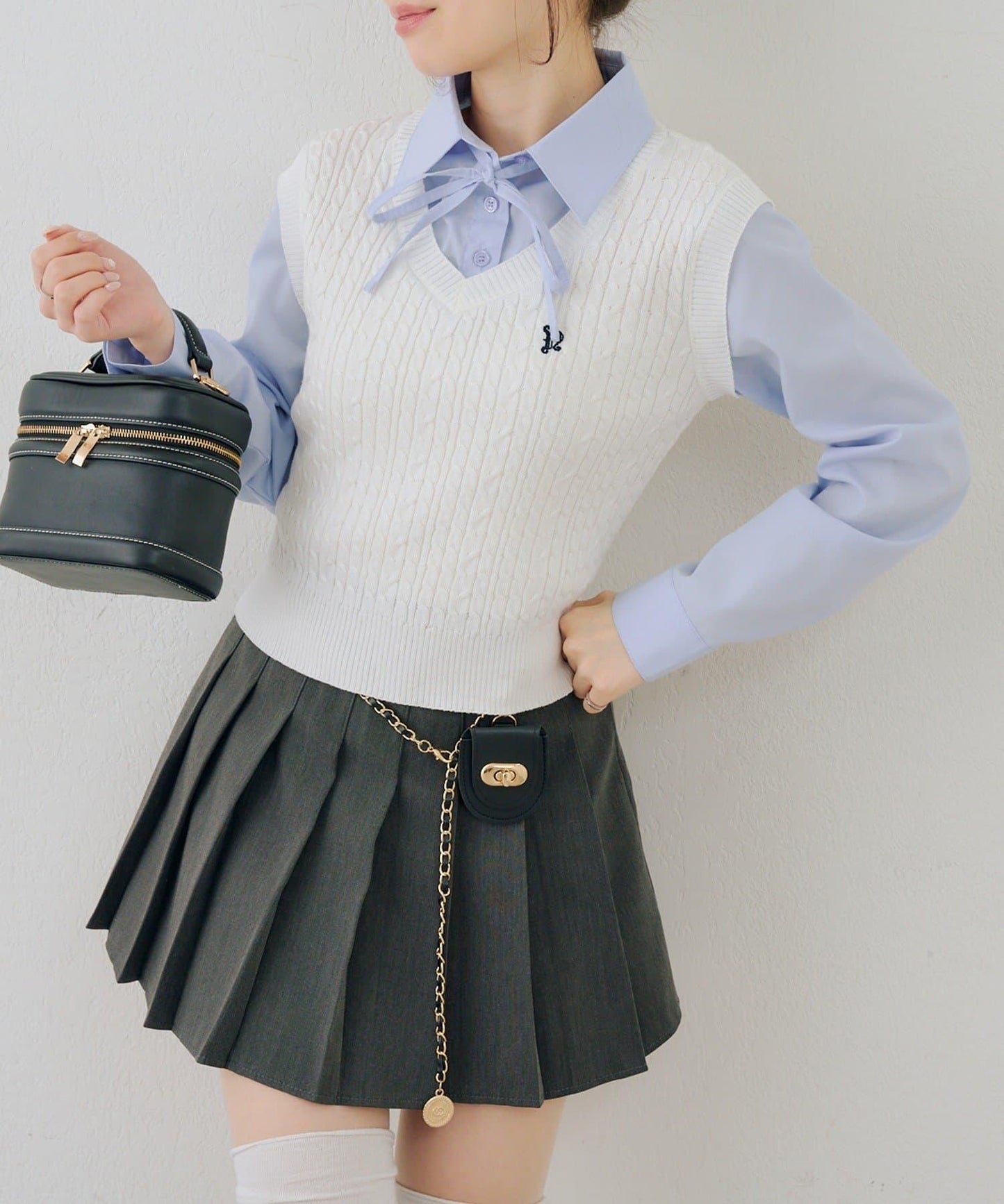 RMAF 襯衫拼接針織背心套頭上衣