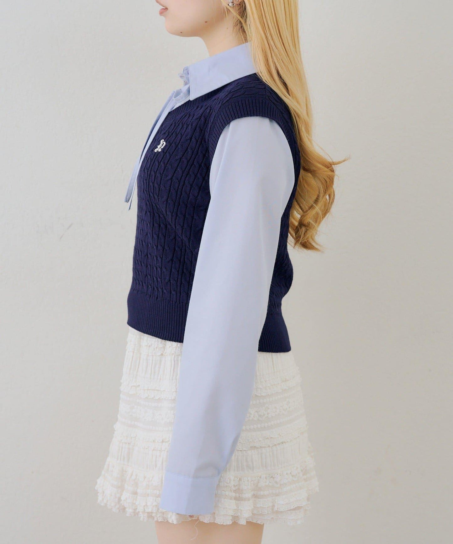 RMAF 襯衫拼接針織背心套頭上衣