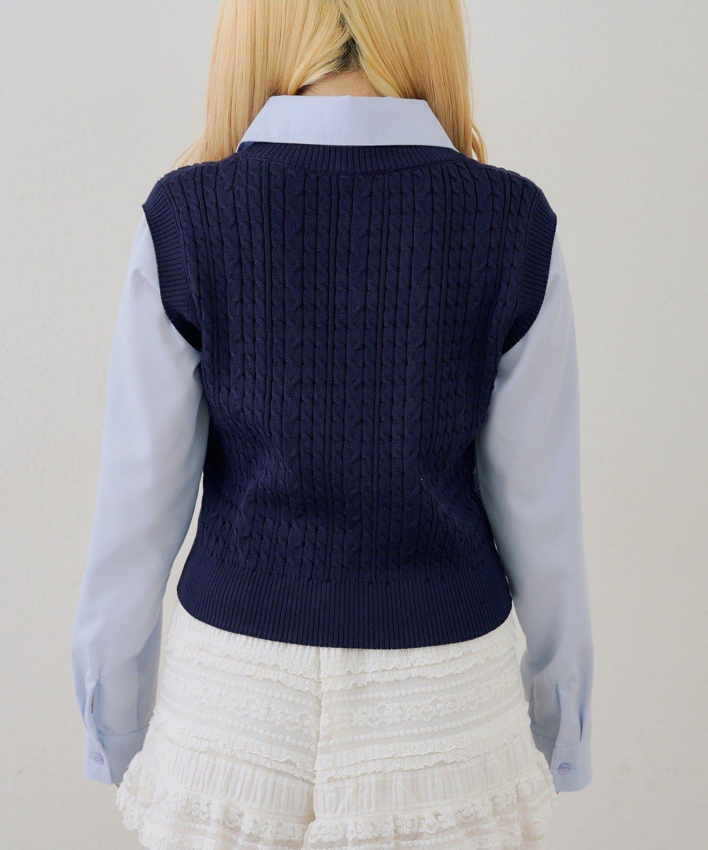 RMAF 襯衫拼接針織背心套頭上衣