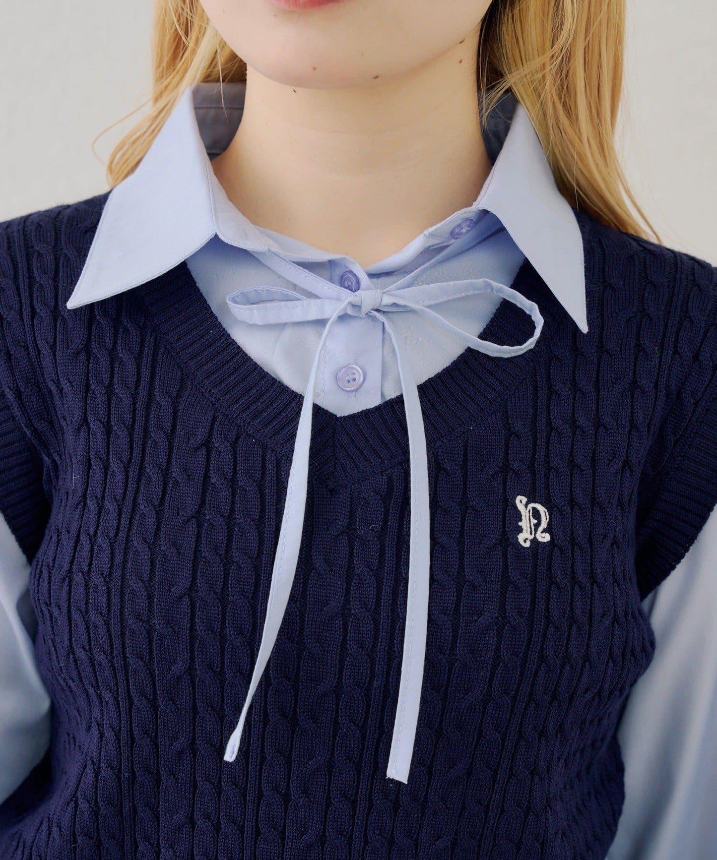 RMAF 襯衫拼接針織背心套頭上衣