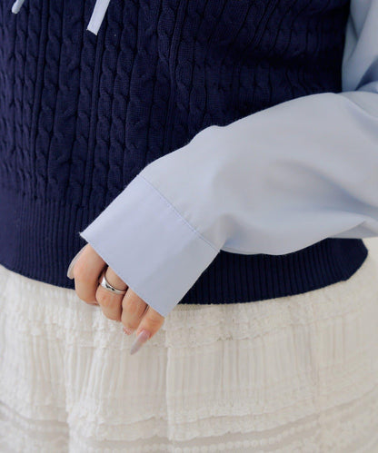 RMAF 襯衫拼接針織背心套頭上衣