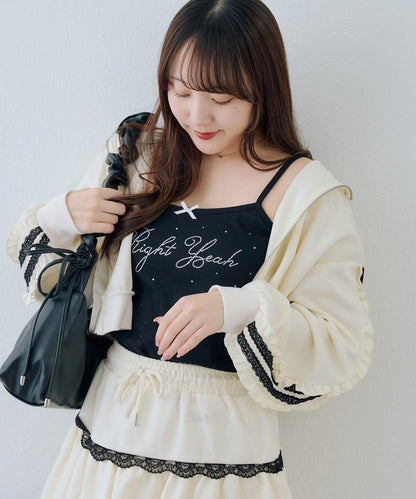 RMAF 成套 運動風蕾絲 連帽衛衣