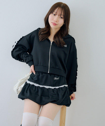 RMAF 成套 運動風蕾絲 連帽衛衣