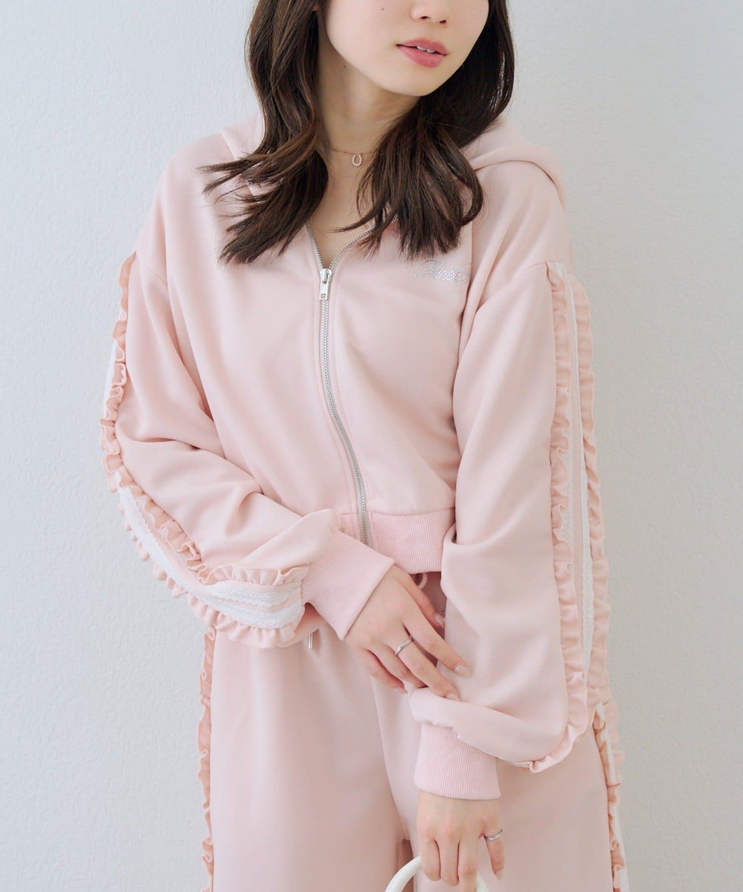 RMAF 成套 運動風蕾絲 連帽衛衣