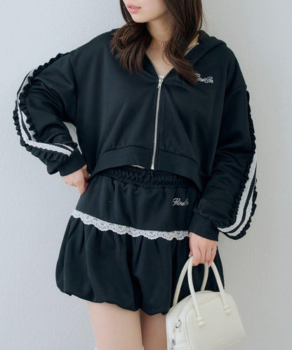 RMAF 成套 運動風蕾絲 連帽衛衣