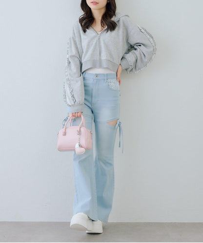 RMAF 成套 運動風蕾絲 連帽衛衣