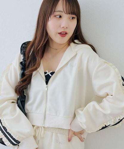 RMAF 成套 運動風蕾絲 連帽衛衣