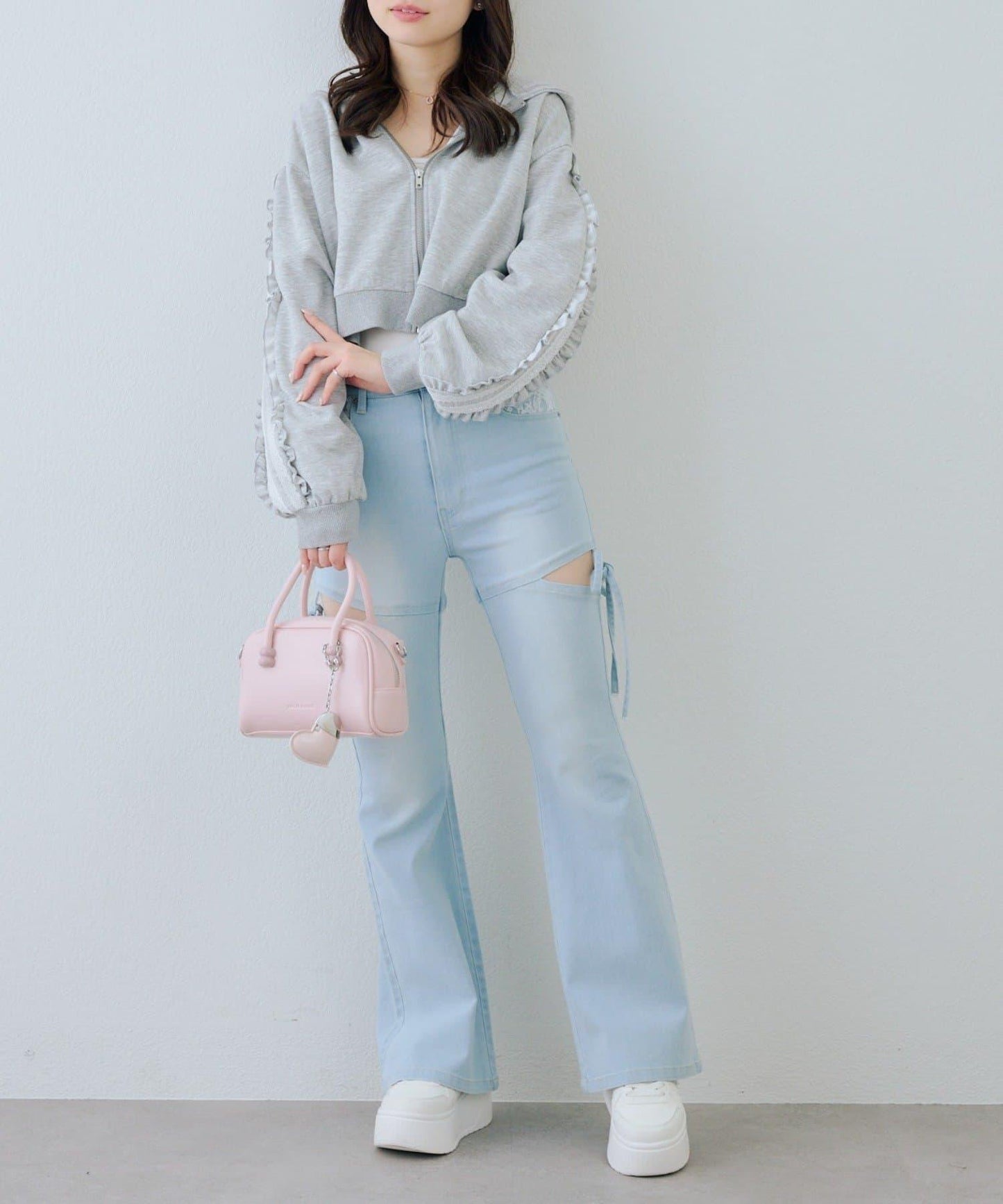 RMAF 成套 運動風蕾絲 連帽衛衣