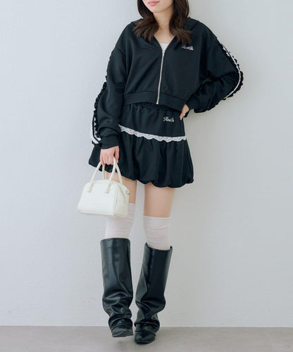 RMAF 成套 運動風蕾絲 連帽衛衣