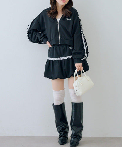 RMAF 成套 運動風蕾絲 連帽衛衣