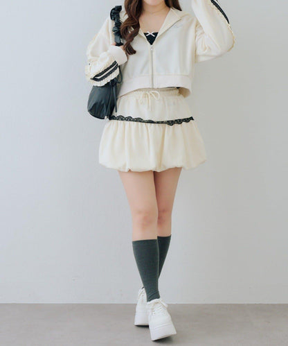 RMAF 成套 運動風蕾絲 連帽衛衣