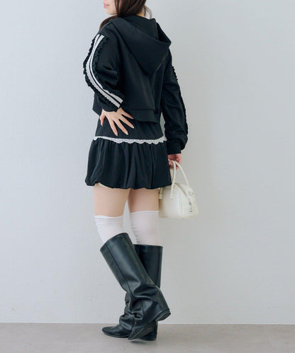 RMAF 成套 運動風蕾絲 連帽衛衣