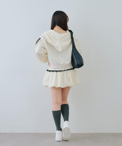 RMAF 成套 運動風蕾絲 連帽衛衣