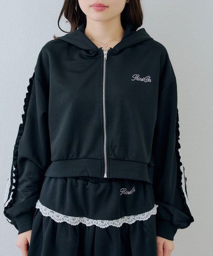 RMAF 成套 運動風蕾絲 連帽衛衣