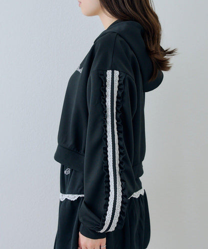 RMAF 成套 運動風蕾絲 連帽衛衣