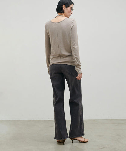 彈力喇叭牛仔褲