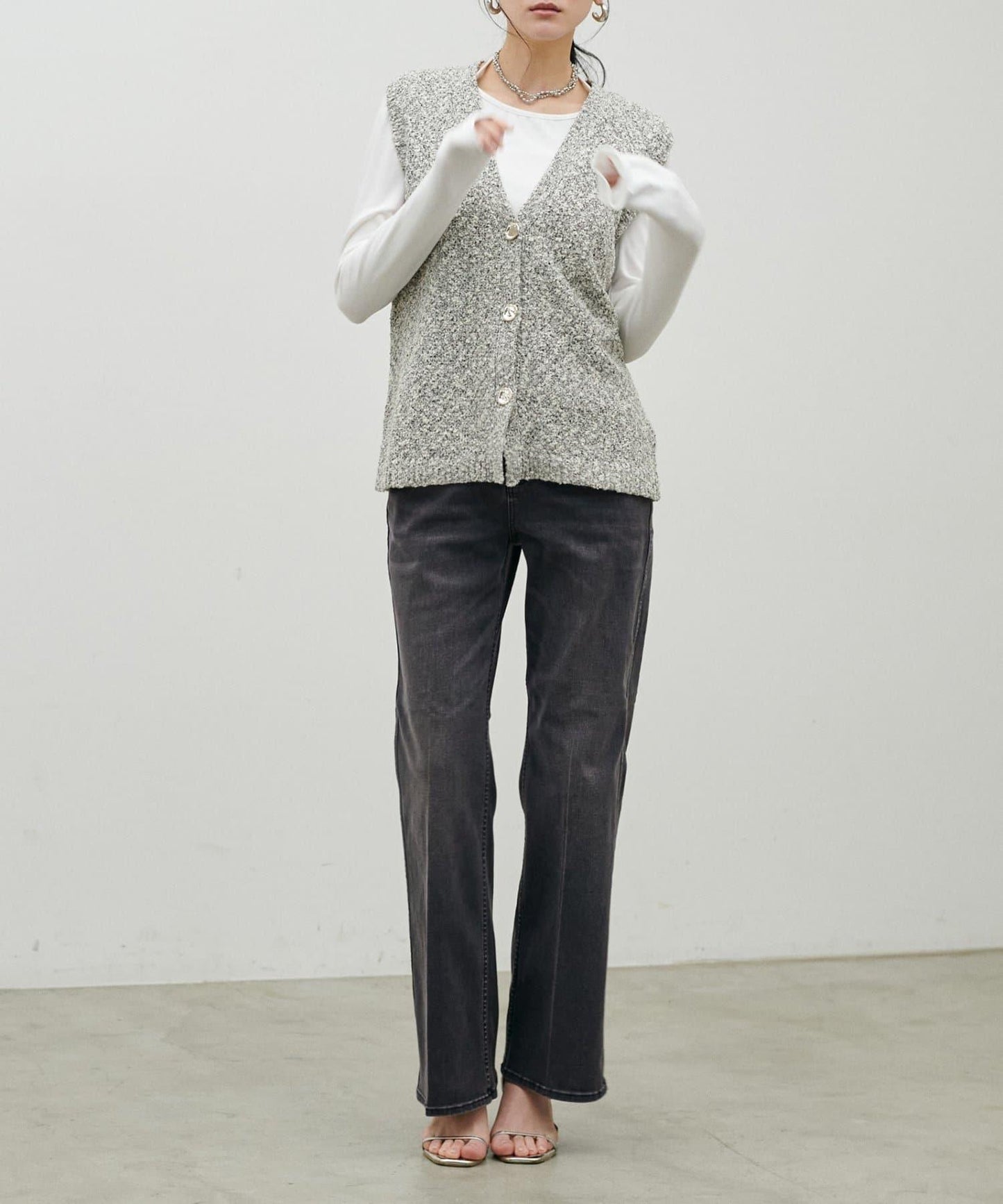 彈力喇叭牛仔褲