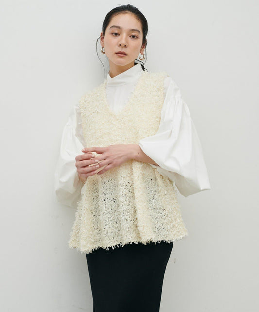 絲帶紗針織背心