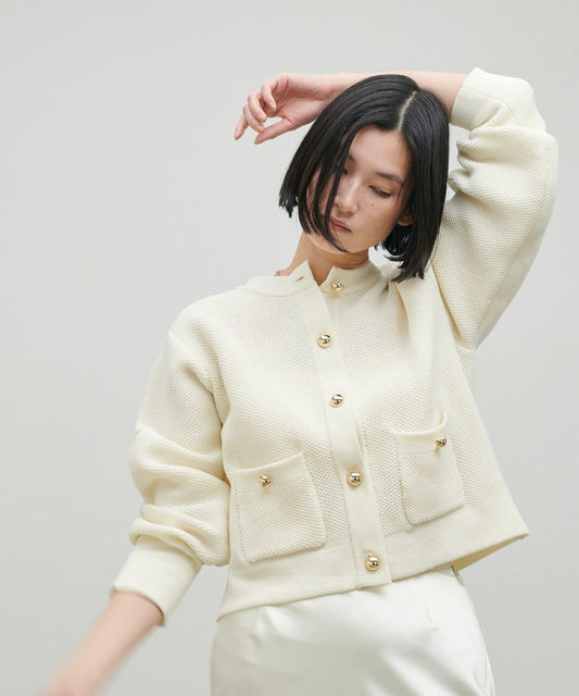 輕盈蜂巢編織針織開衫