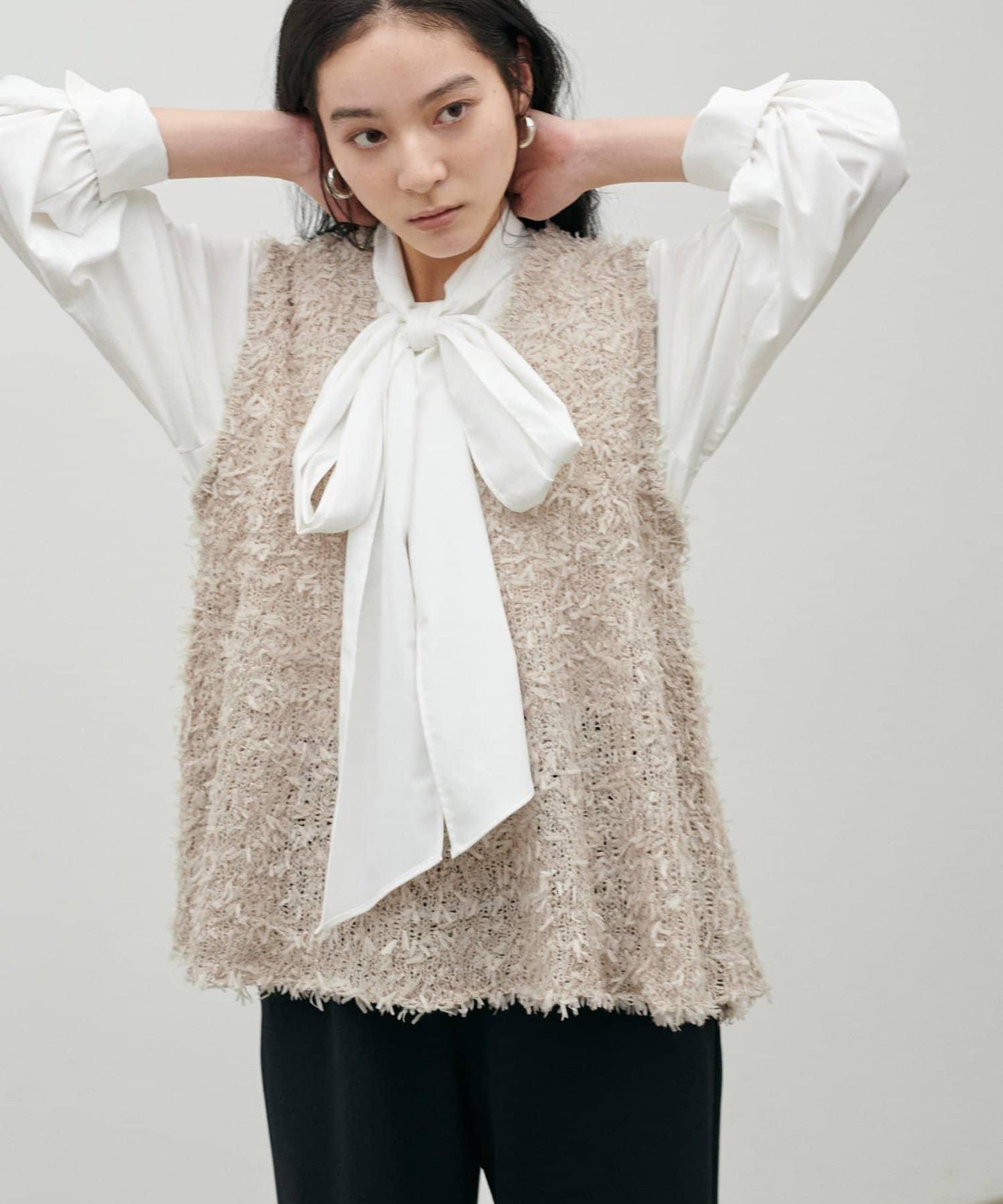 絲帶紗針織背心