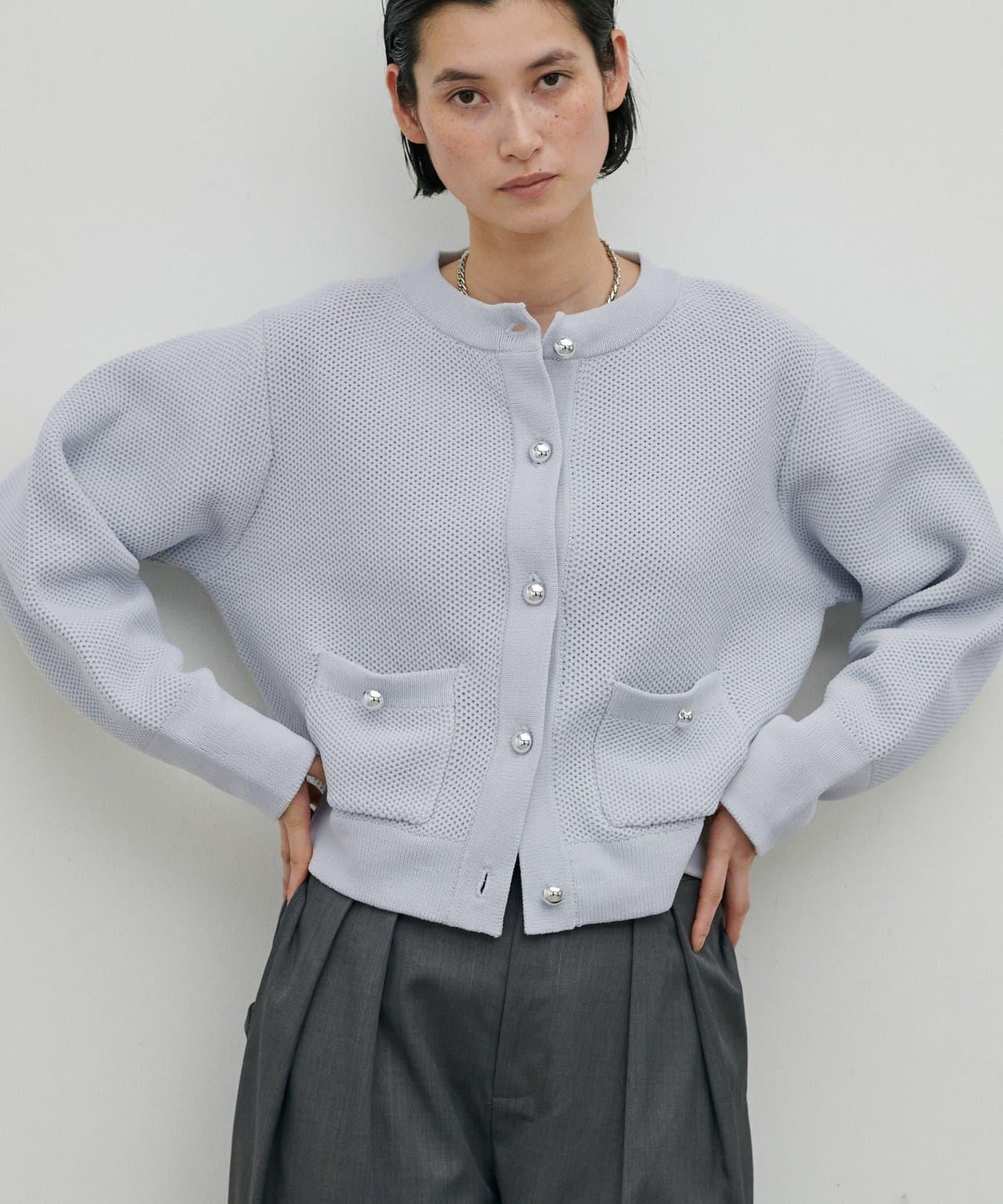 輕盈蜂巢編織針織開衫