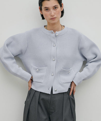 輕盈蜂巢編織針織開衫