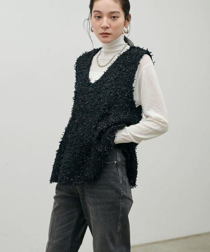 絲帶紗針織背心