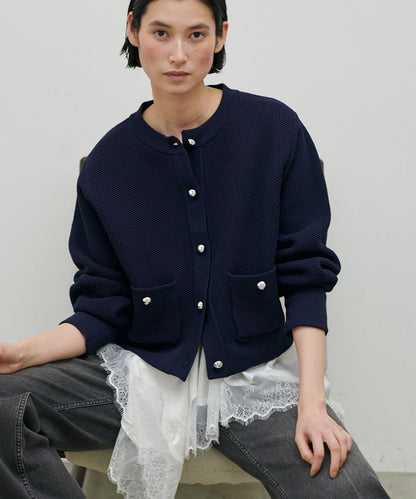 輕盈蜂巢編織針織開衫