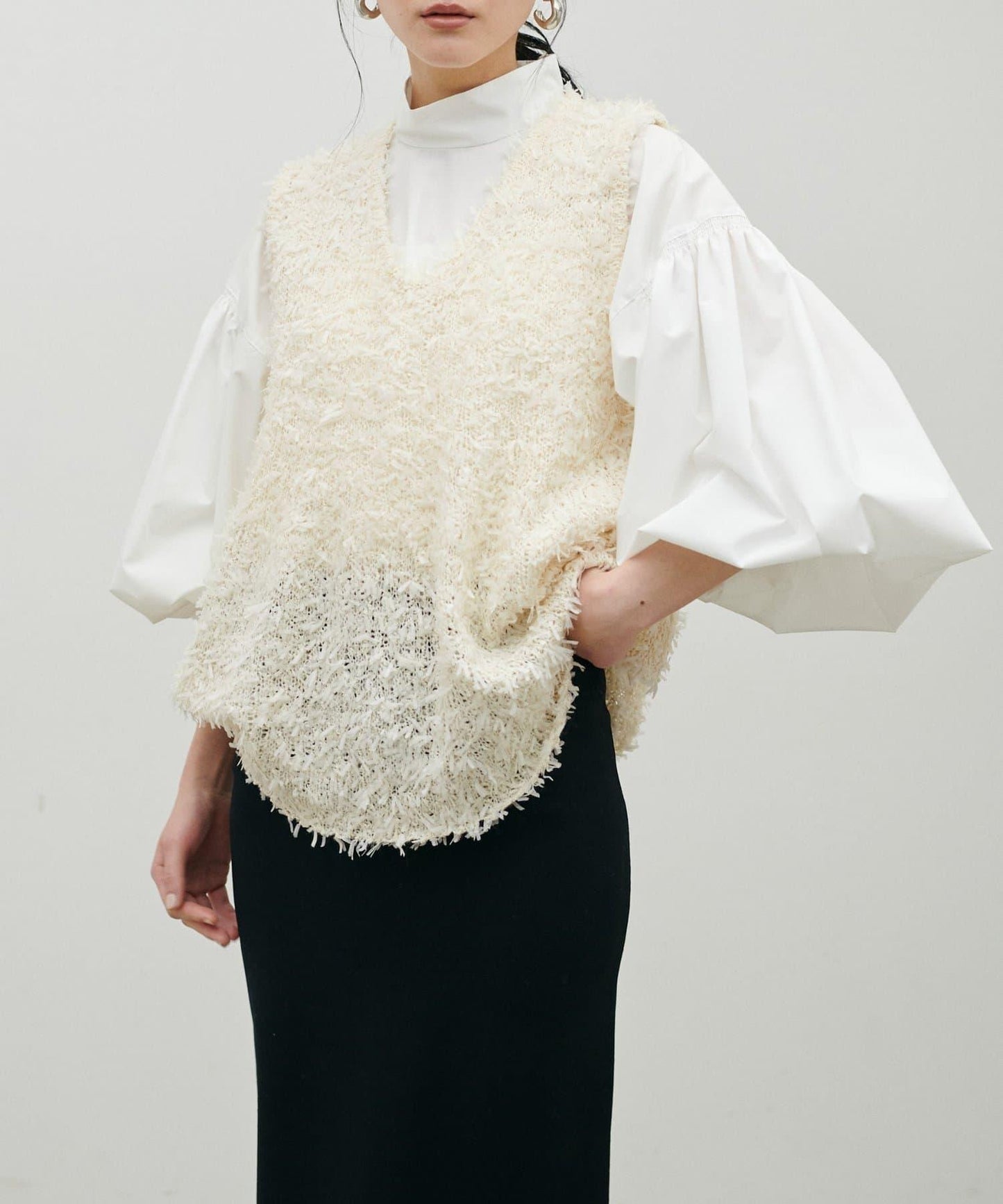 絲帶紗針織背心