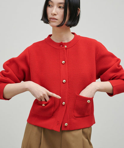 輕盈蜂巢編織針織開衫